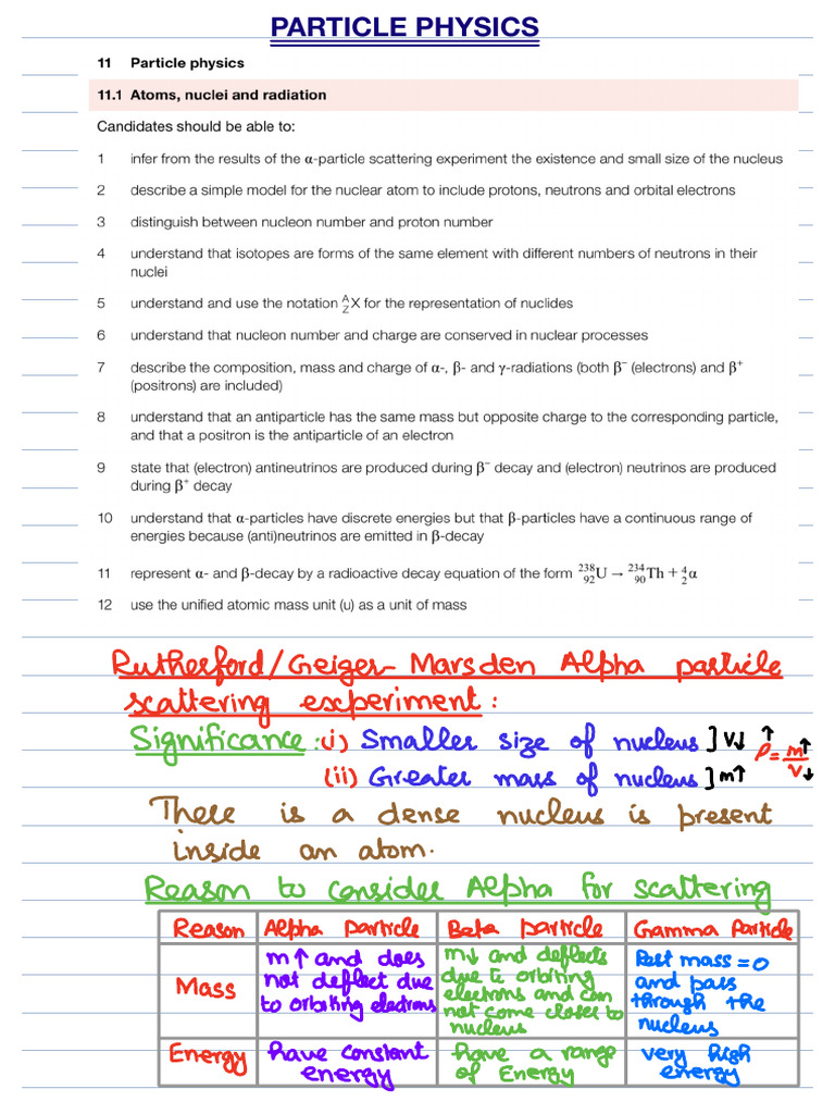 Particle Physics Notes As | PDF