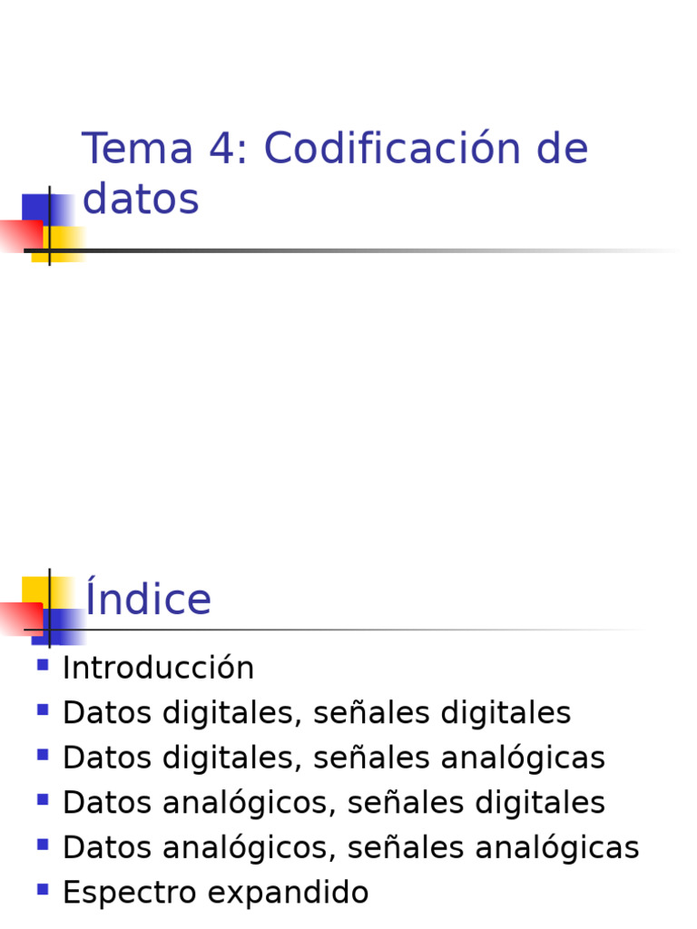 Tema4 Codificación de Datos | PDF | Procesamiento de la señal ...