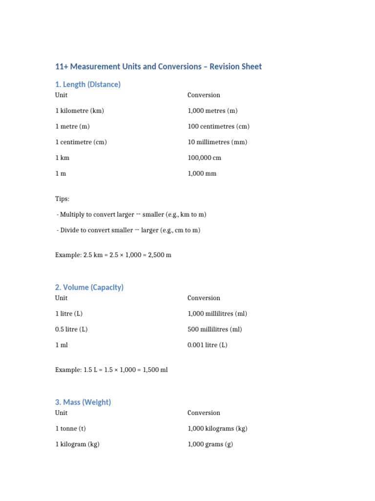 Measurement Units and Conversions Guide | PDF