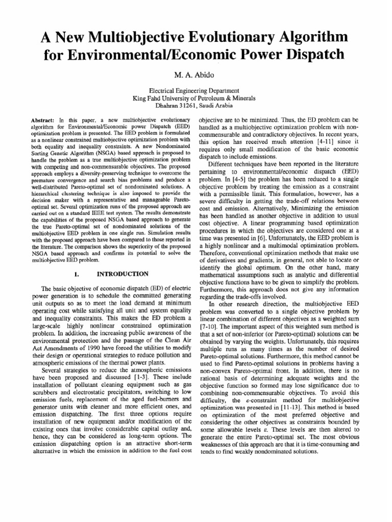 Multiobjective EED Optimization Algorithm | PDF | Mathematical ...