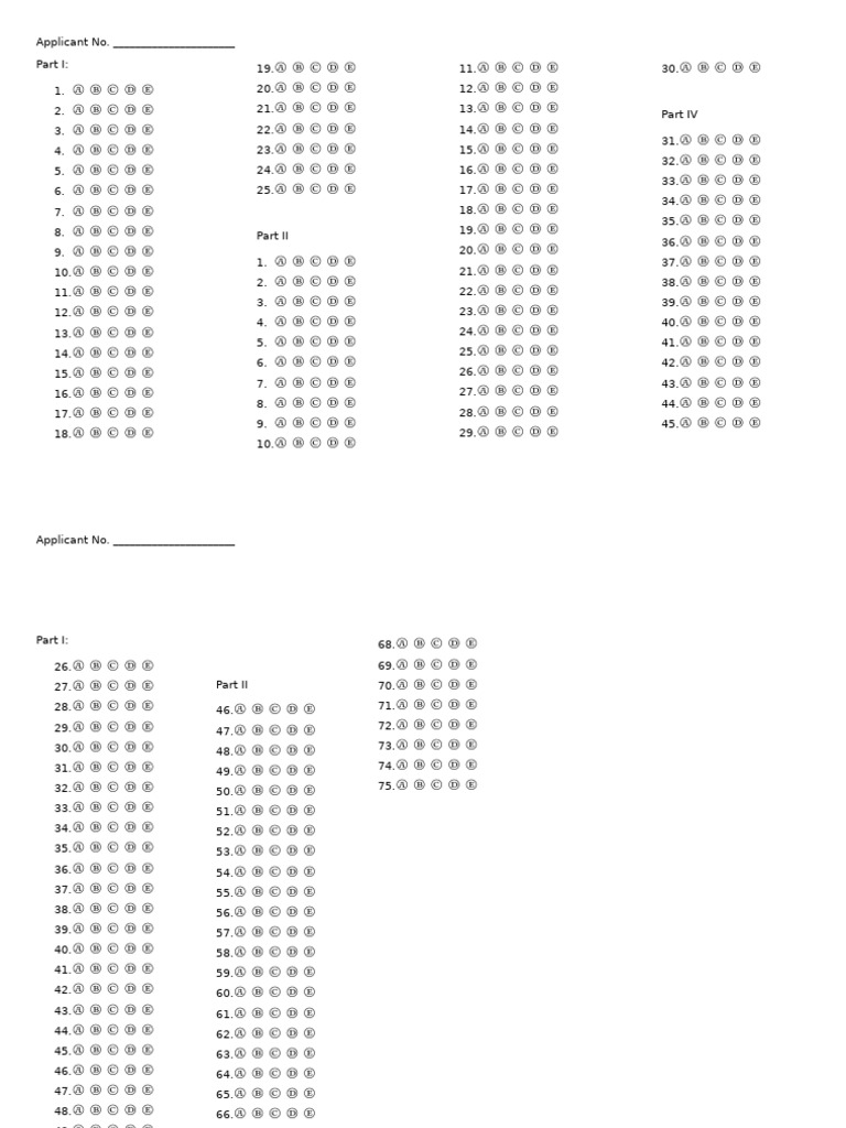 Answer Sheet | PDF