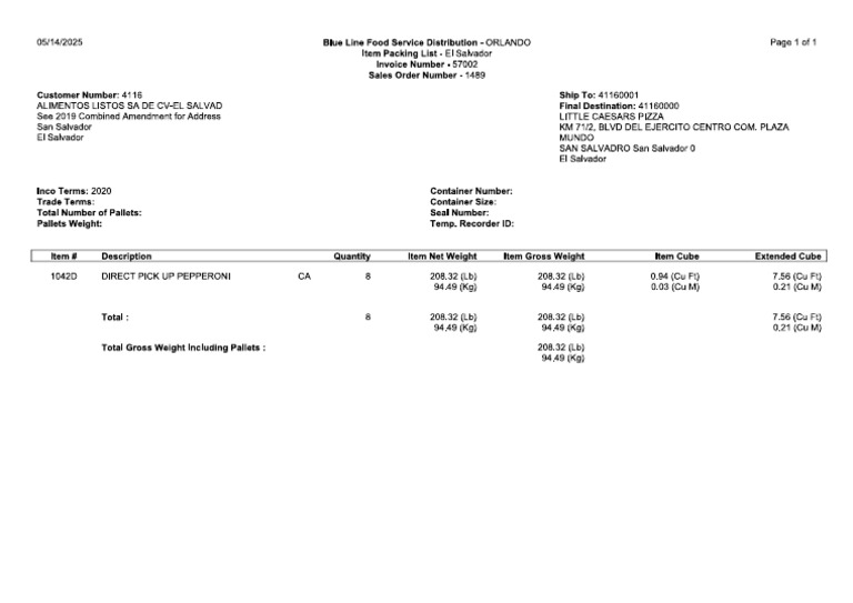 Dropship Packing List Report - 1489 | PDF