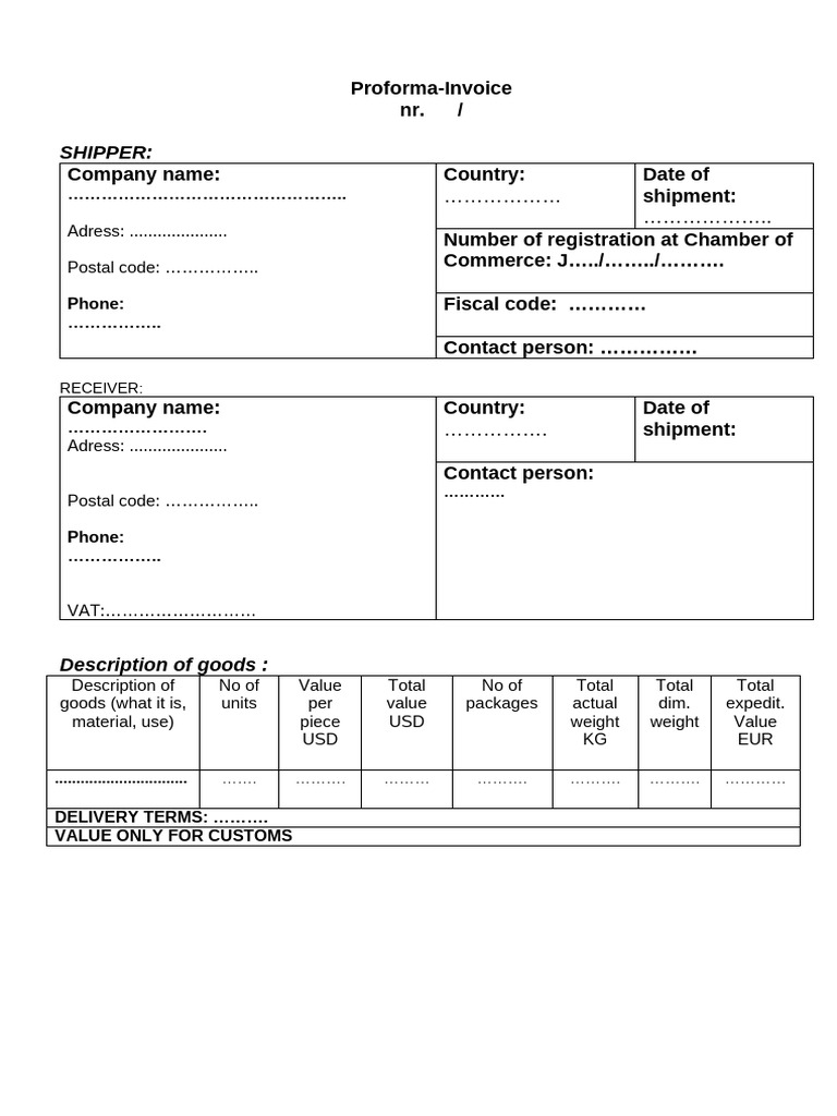 Factura Proforma Model | PDF