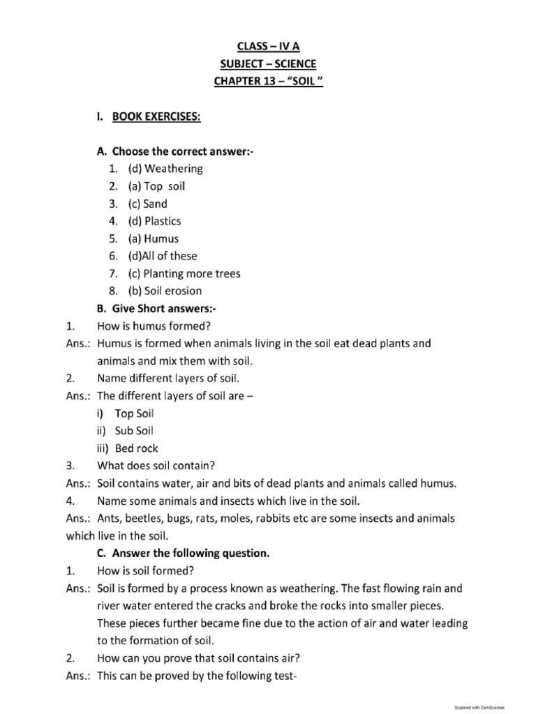 Class-4B, 4C Sub-Science Ch-13 (Soil) Soma Dey 5179 SM | PDF