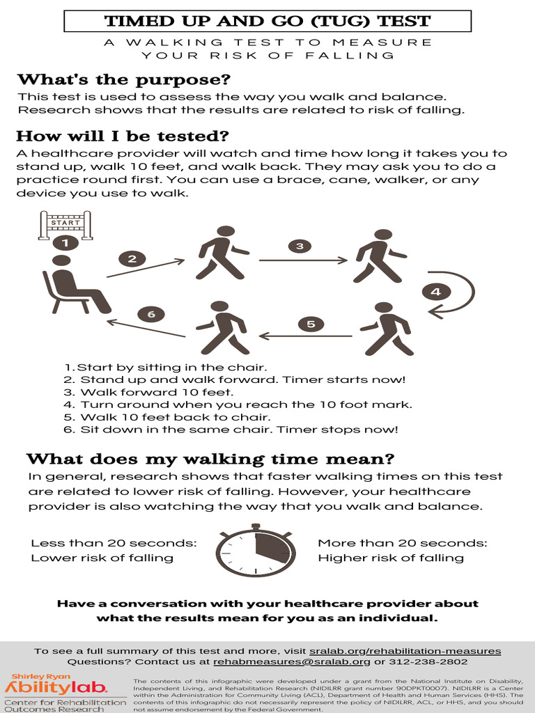 Timed Up and Go Test for Fall Risk | PDF