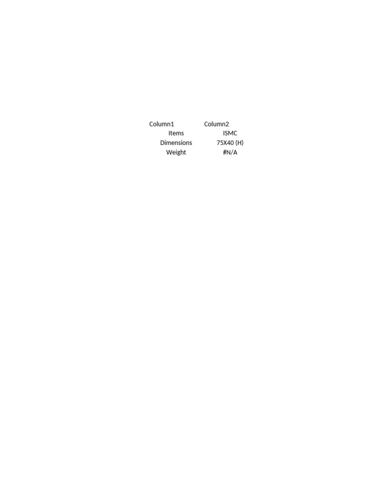 ISMC 75X40 Specifications and Details | PDF