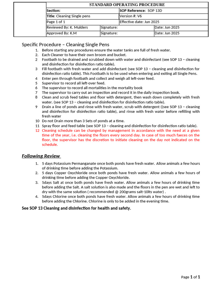 Cleaning Procedure for Single Pens | PDF