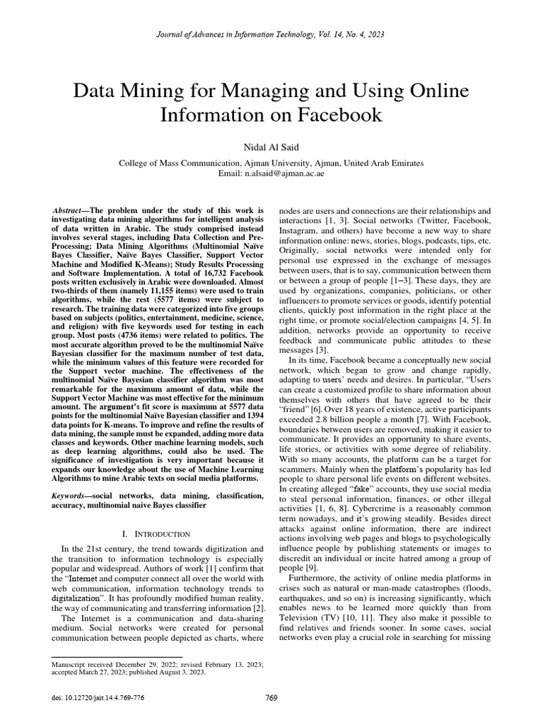 Data Mining For Managing and Using Onlin | PDF | Machine Learning ...