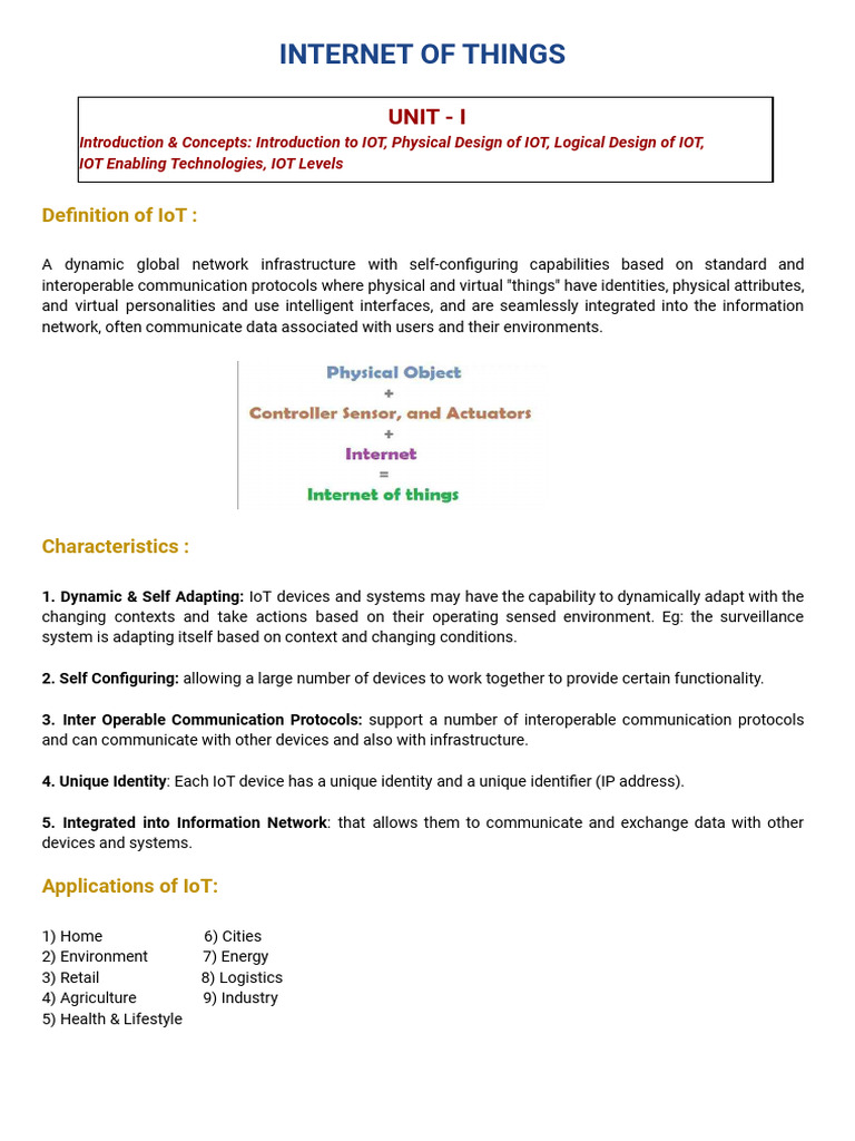 Introduction to Internet of Things Concepts | PDF | Internet Protocols ...
