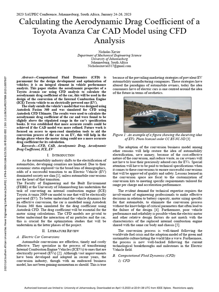 CFD Analysis of Toyota Avanza Drag Coefficient | PDF | Computational ...
