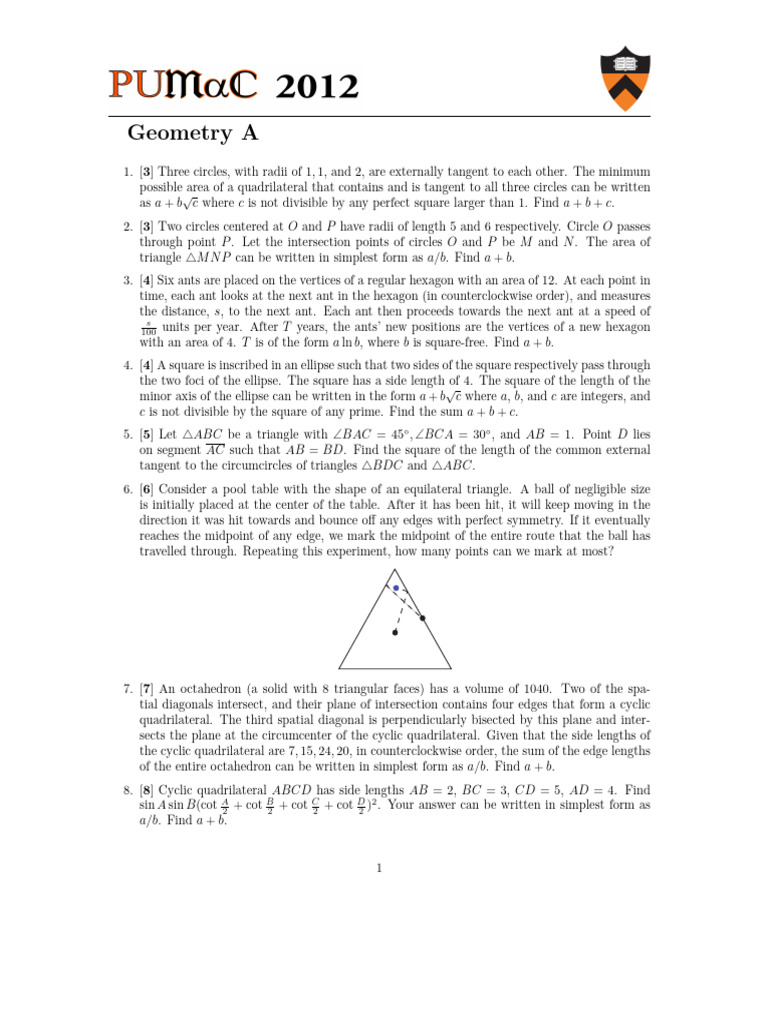 Geometry Problems and Solutions | PDF | Triangle | Ellipse