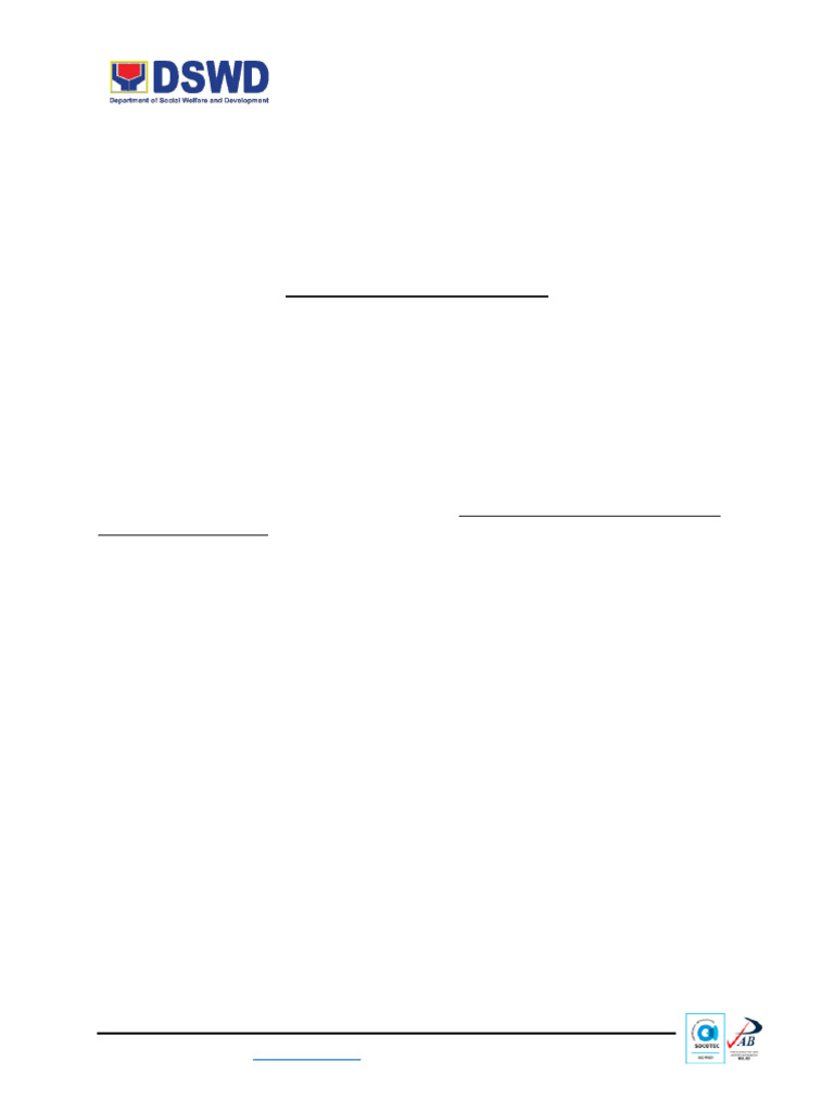 DSWD SB GF 091 REV 01 Sample Barangay Certification | PDF
