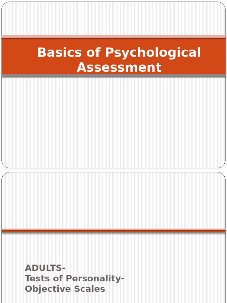 Overview of Adult Psychological Assessments | PDF | Wechsler Adult ...