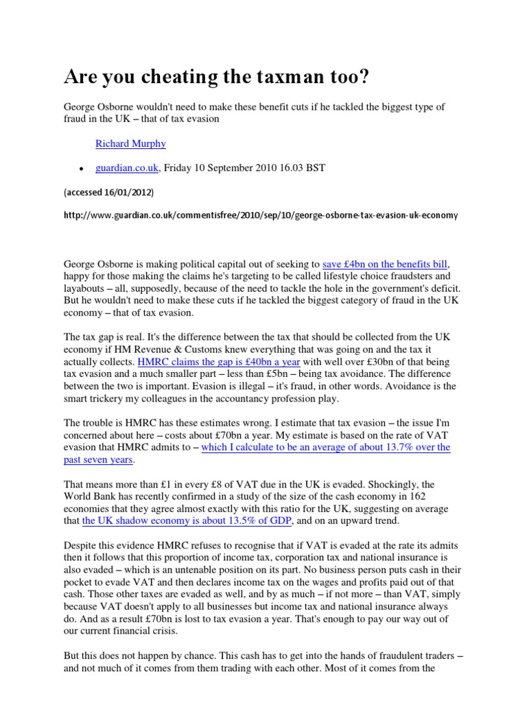 Tackling Tax Evasion in the UK | PDF | Tax Evasion | Taxes
