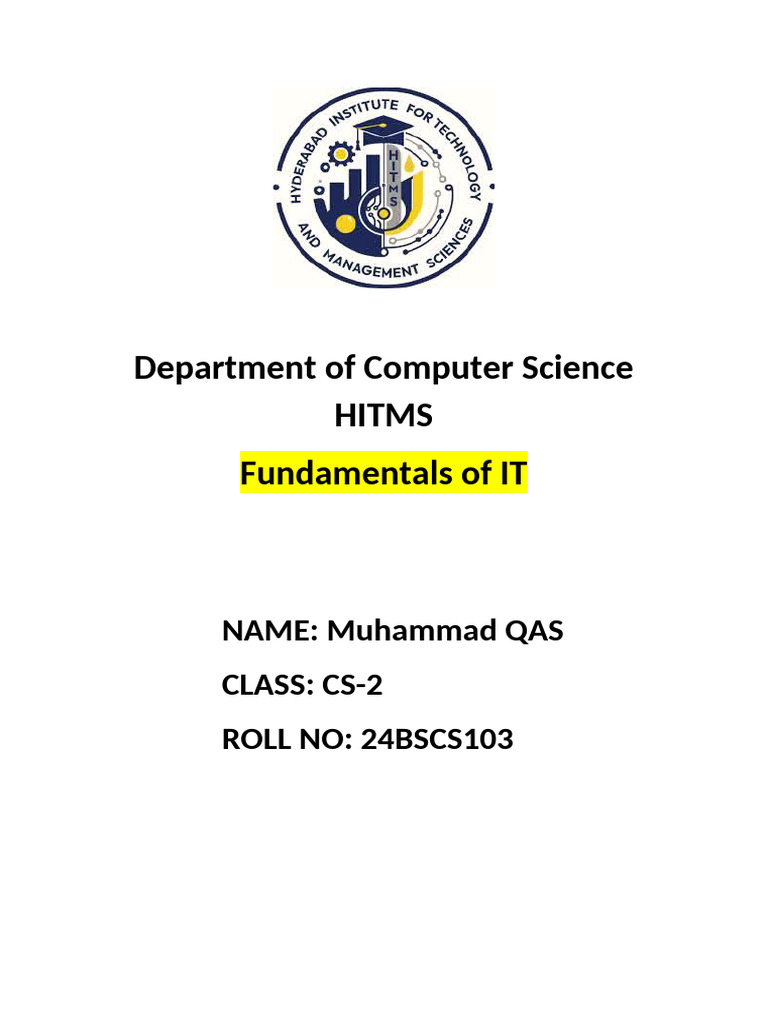 M.qas 24BSCS103 FIT Assignment 2 | PDF | Operating System | Backup