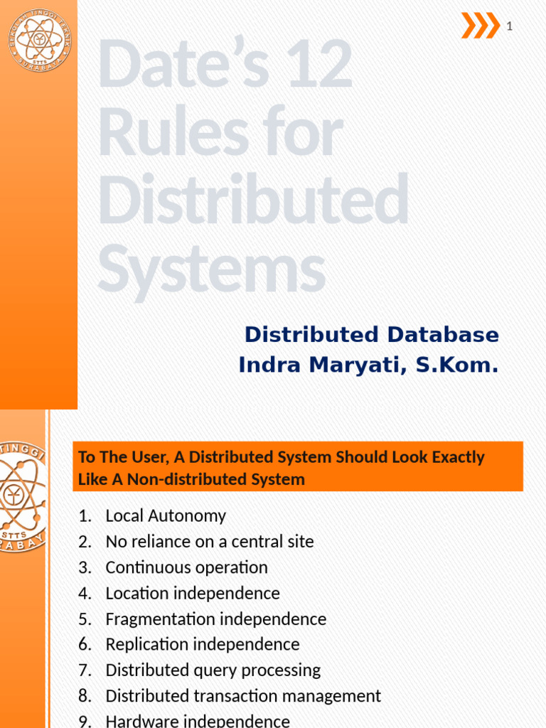 12 Rules for Distributed Systems | PDF | Replication (Computing ...