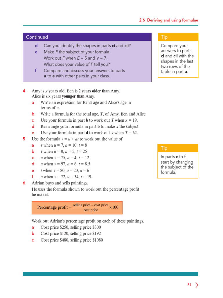 Formula Manipulation and Applications | PDF | Body Mass Index | Area