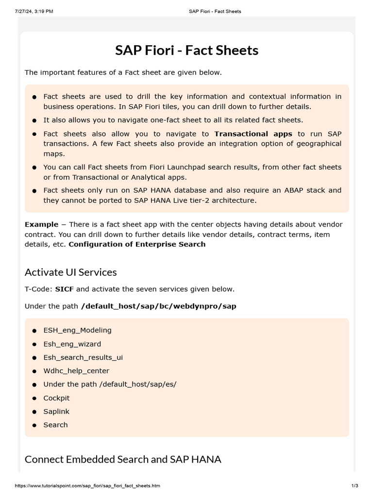 SAP Fiori Fact Sheets Overview | PDF | Data Management Software ...