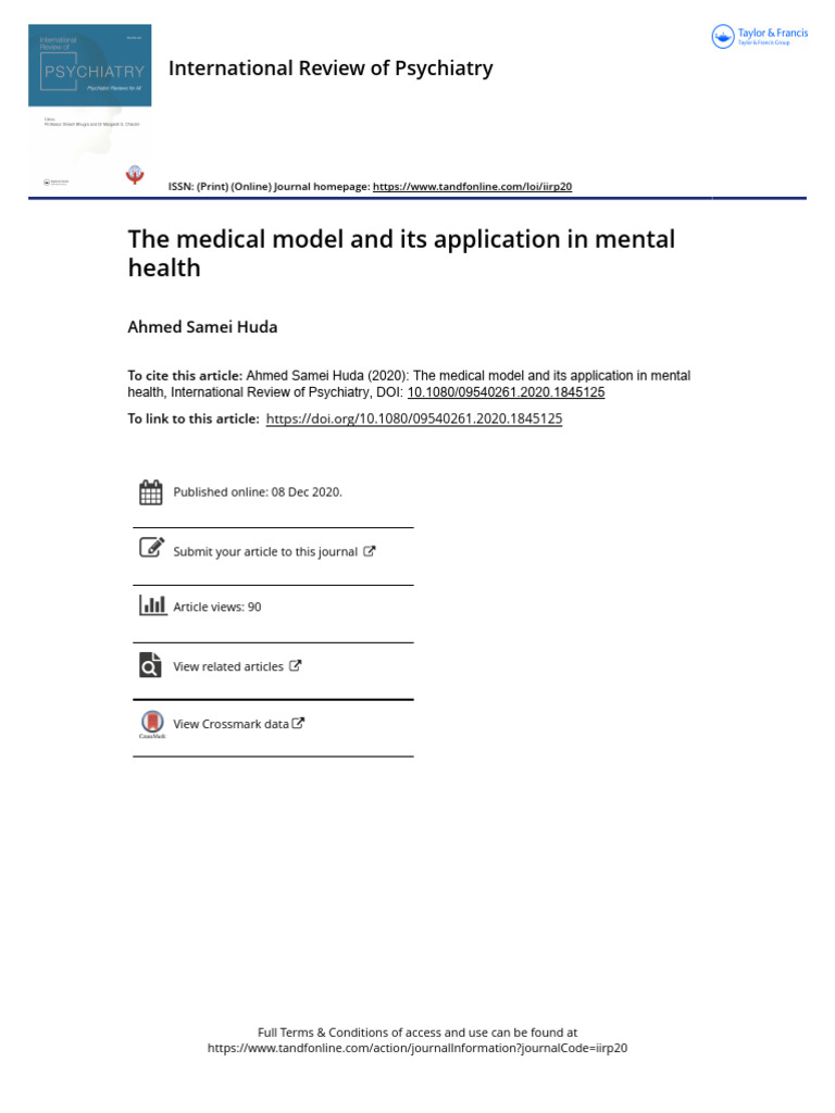 Medical Model in Mental Health Explained | PDF | Psychiatry | Mental ...