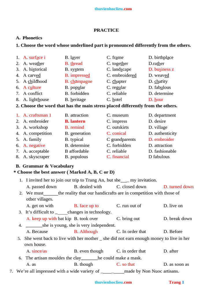 Phonetics and Grammar Practice Exercises | PDF | Weaving | London