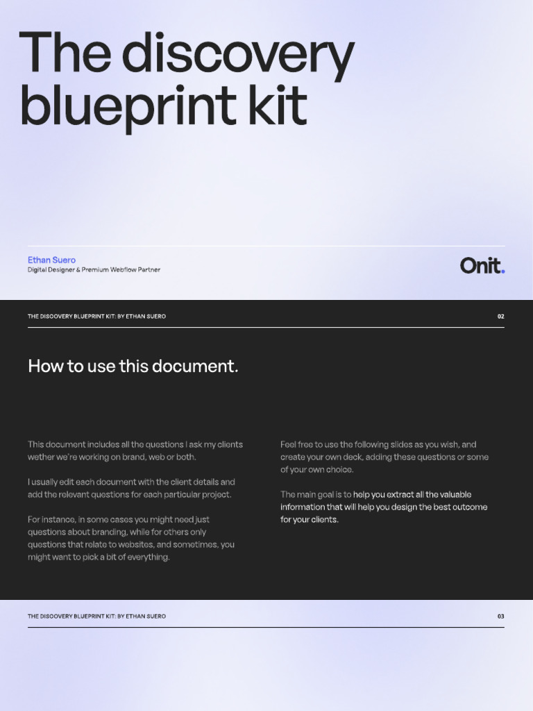 The Discovery Blueprint Kit - by Ethan Suero | PDF | Brand | Human ...