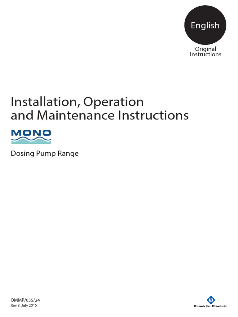Dosing Pump Installation Guide | PDF | Pump | Valve