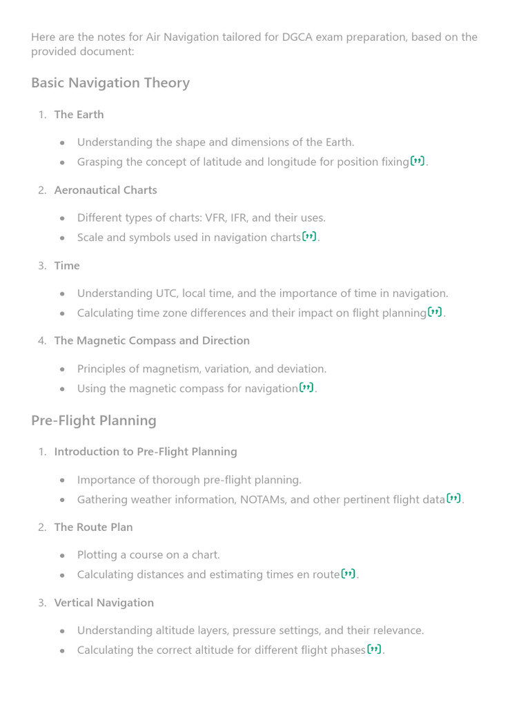 DGCA Air Navigation Exam Notes | PDF | Navigation | Wireless