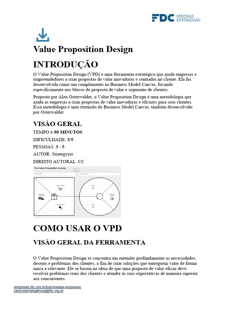 Estrutura do Value Proposition Design | PDF | Marketing | Business