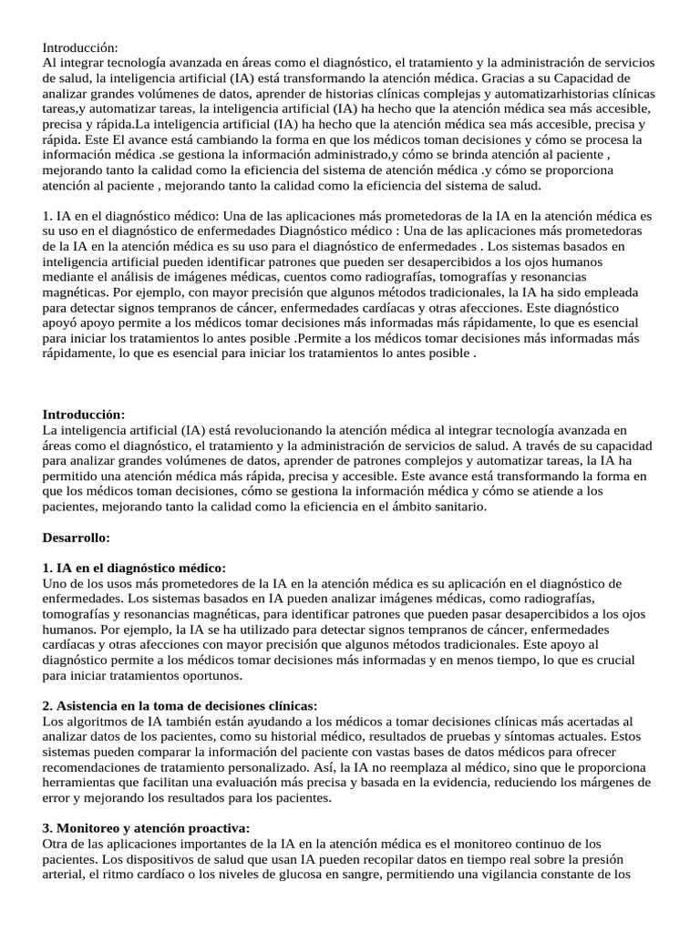 IA en la Transformación de la Salud | PDF | Inteligencia artificial ...