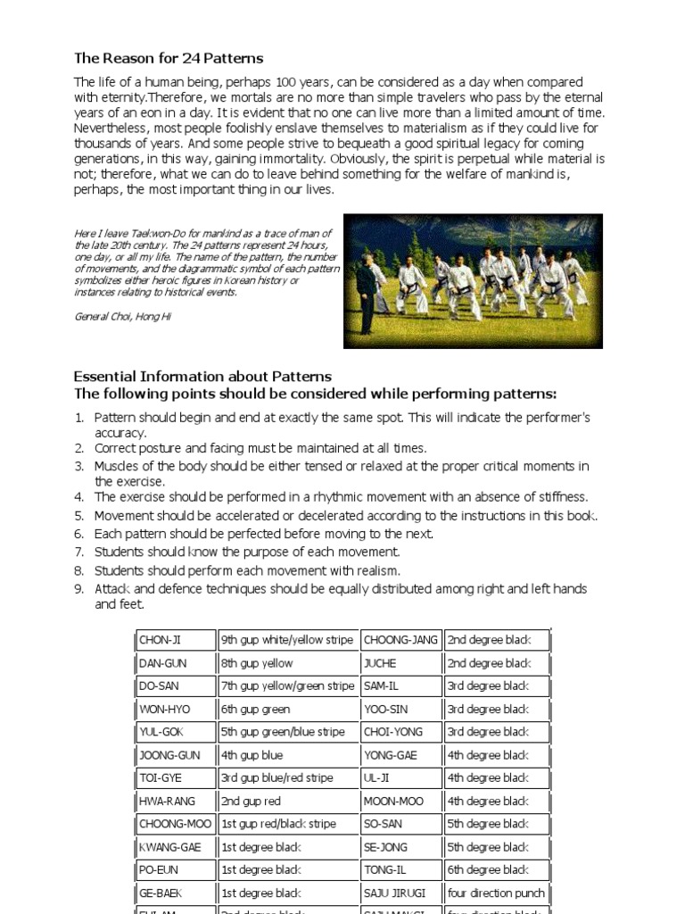 ITF Taekwondo Patterns Guide | PDF