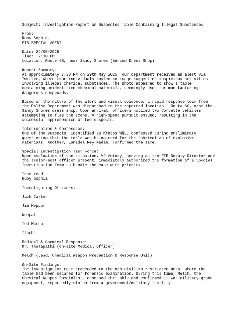 Illegal Substance Investigation Report | PDF | Forensic Science | Law ...