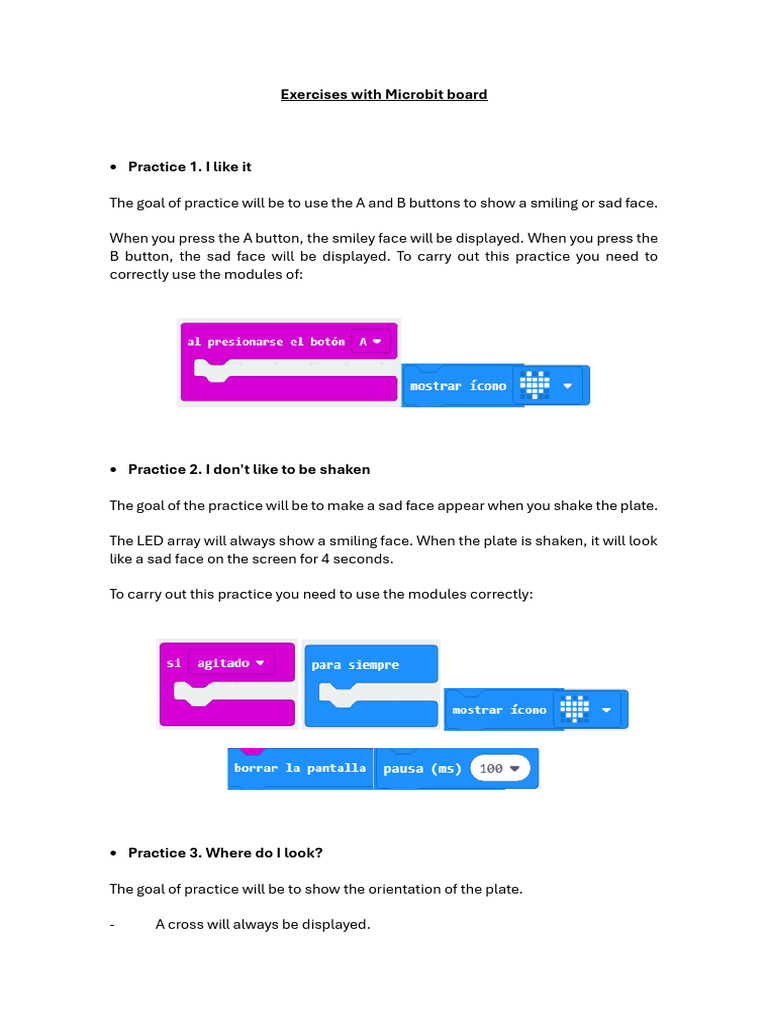 Exercises With Microbit Board | PDF