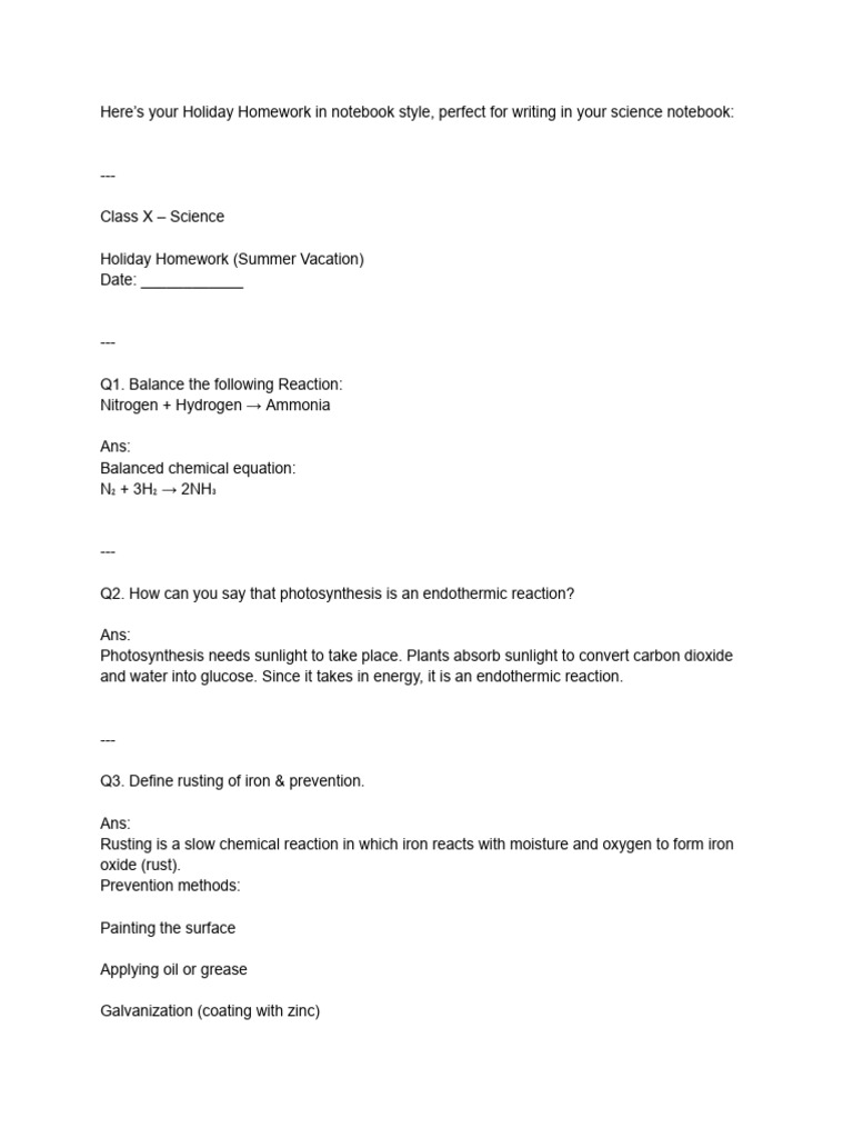 Science Homework | PDF