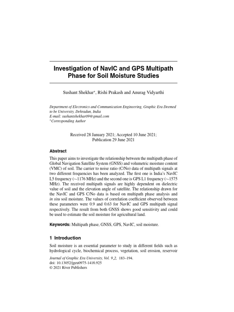 NavIC and GPS Multipath Phase Analysis | PDF | Phase (Waves) | Global ...