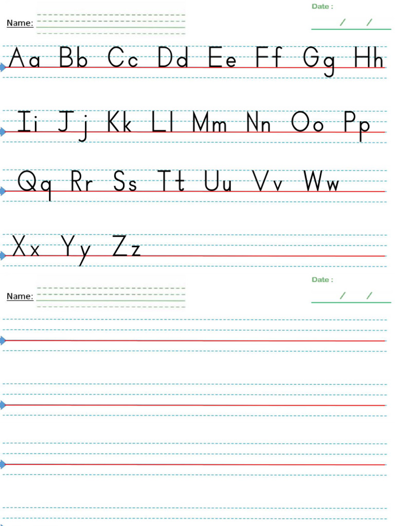 ABC Practice 4 Lines Landscape | PDF