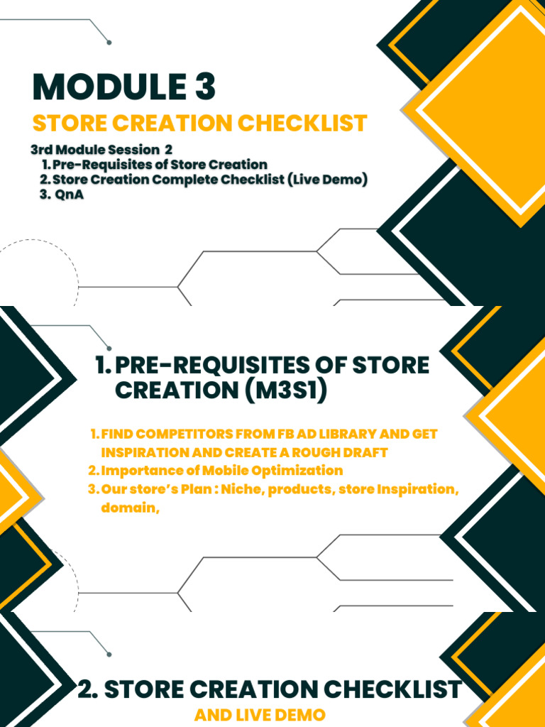 Store Creation Checklist for Shopify | PDF