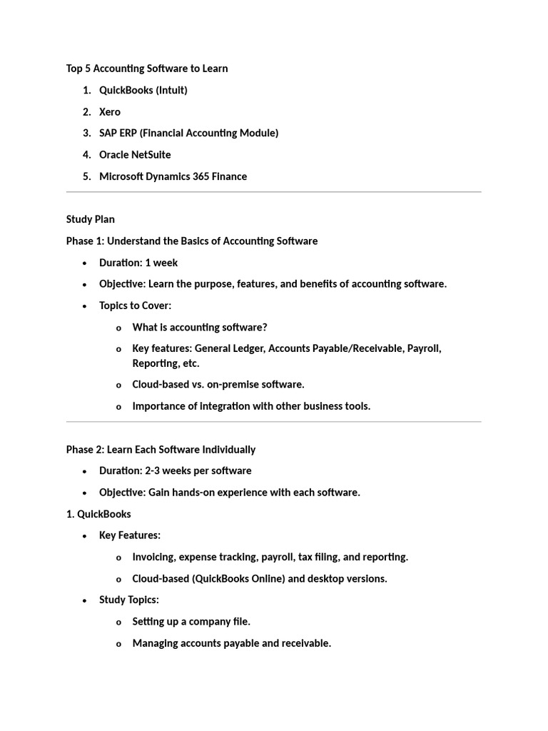 Top 5 Accounting Software To Learn | PDF | Quick Books | Accounts Payable