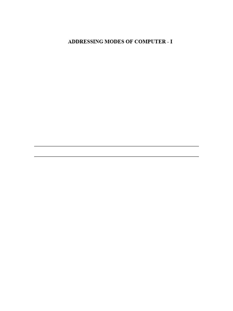 Computer Addressing Modes Explained | PDF | Office Equipment | Computer ...