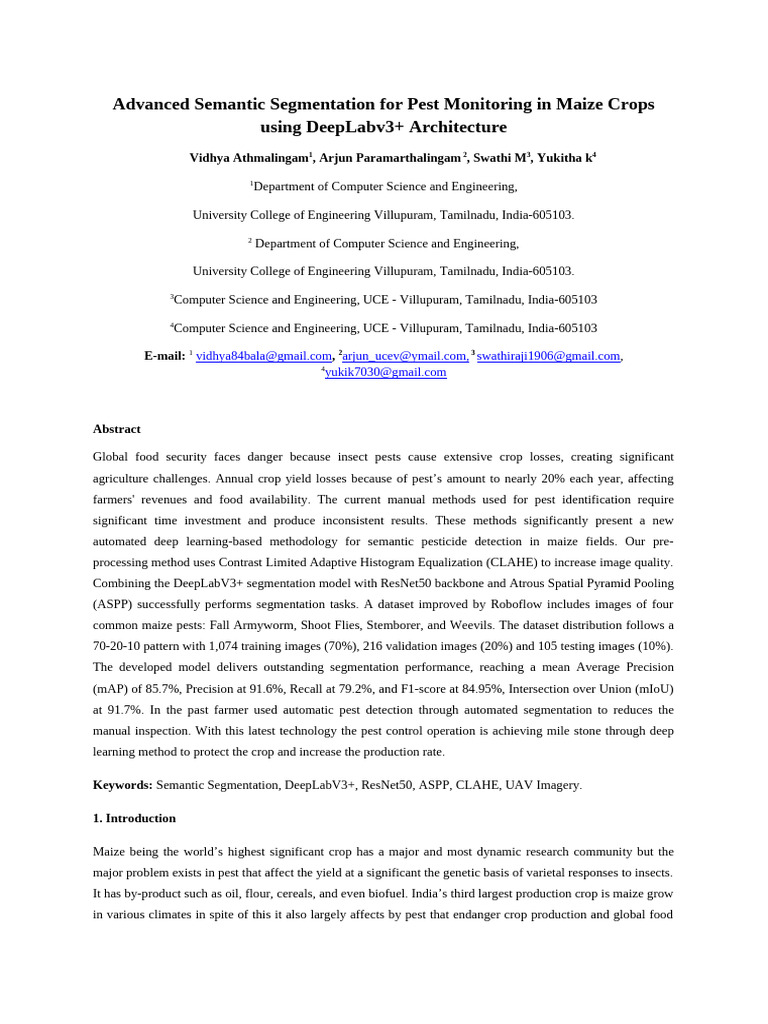 Deep Learning for Pest Detection in Maize | PDF | Image Segmentation ...