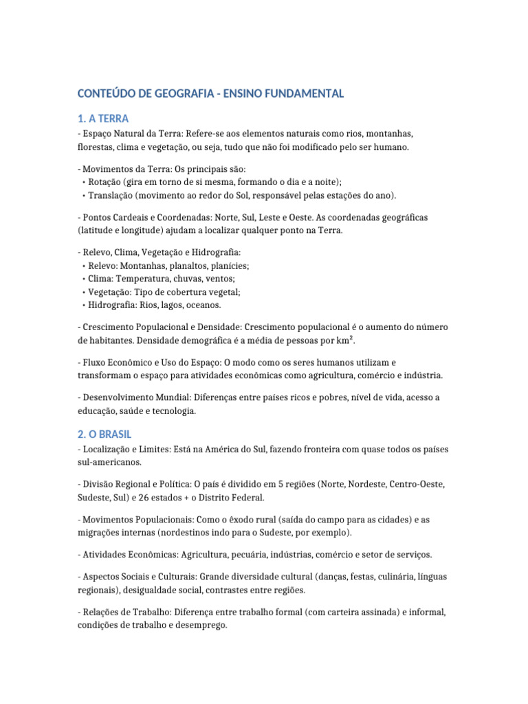Geografia do Brasil e América do Norte | PDF | Terra | Américas