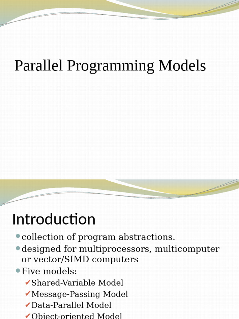 Unit 2.3 Parallel Programming Architecture | PDF | Process (Computing ...