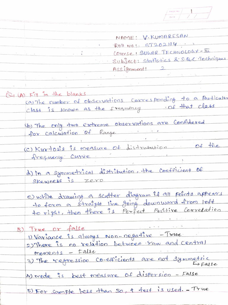 Statistics 2 Assignment | PDF