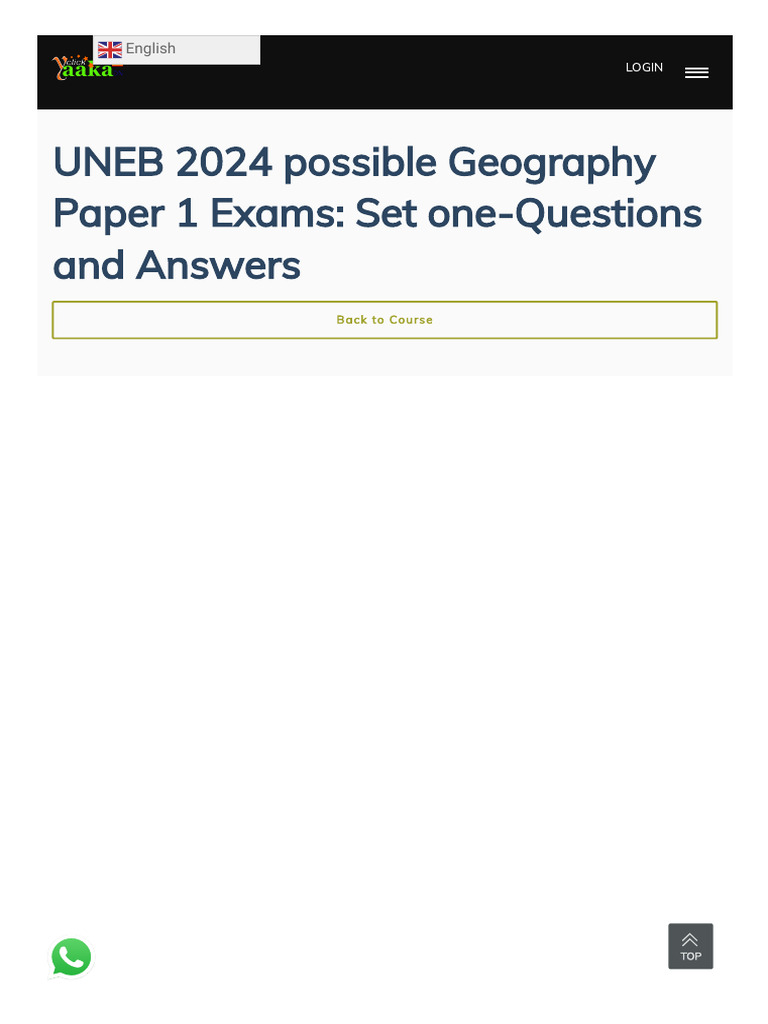 UNEB 2024 Geography Paper 1 Overview | PDF | River | Sustainability