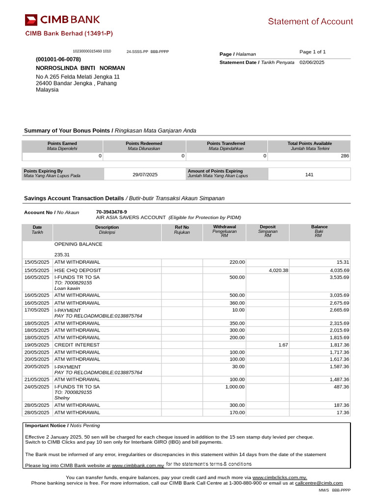 Updated Cheque Charges and Statement Info | PDF | Banks | Automated ...