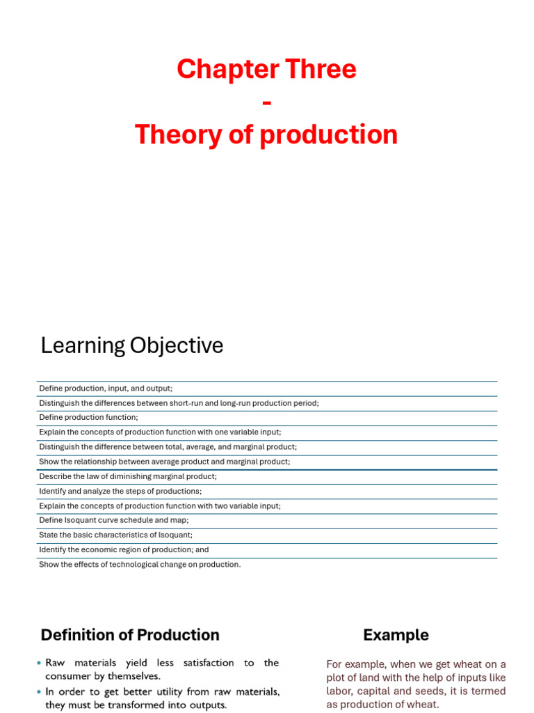 Theory of Production | PDF | Production Function | Factors Of Production