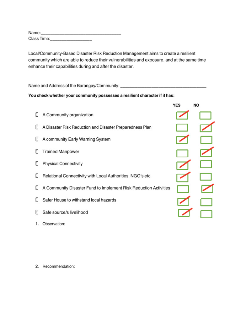 Disaster Activity | PDF