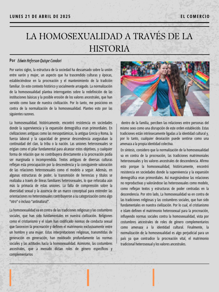 La Homosexualidad y sus Retos Históricos | PDF | Homosexualidad ...