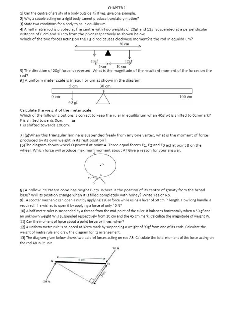 Equilibrium of Forces in Rigid Bodies | PDF
