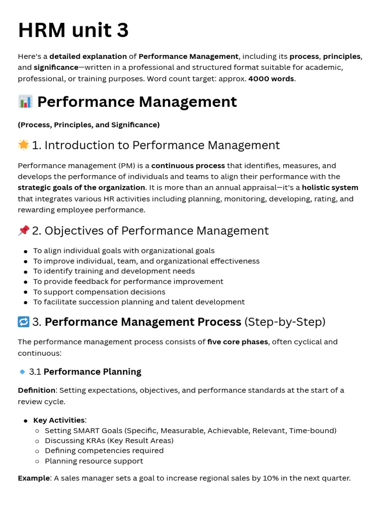 HRM unit 3 PDF Performance Appraisal Succession Planning