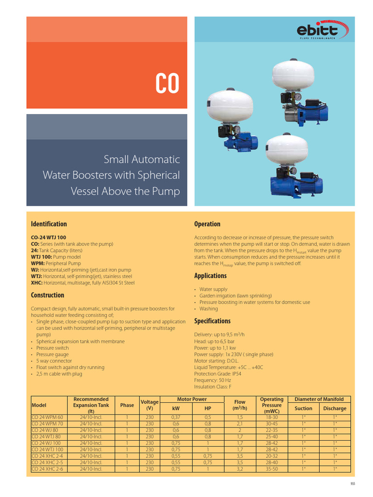 Compact Automatic Water Boosters | PDF | Pump | Water